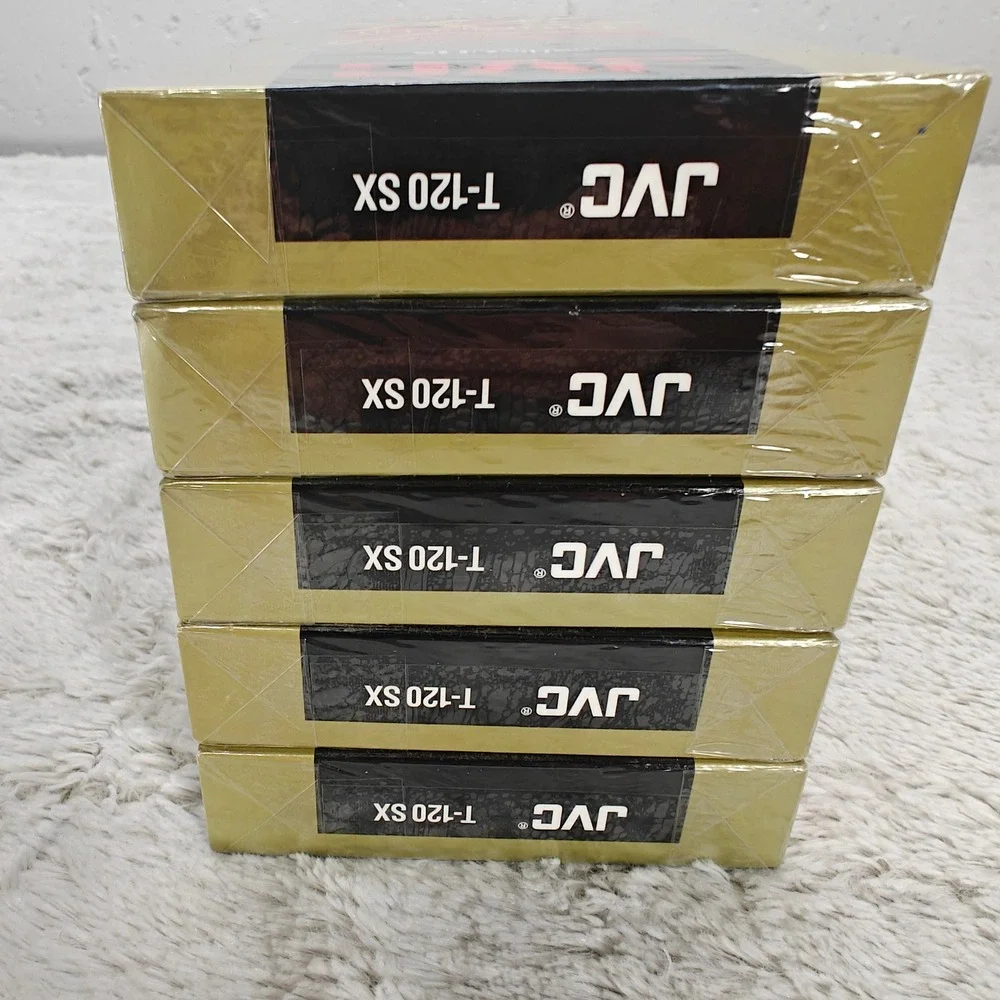JVC SX Gold Premium Quality T-120 VHS‎ Tapes Factory Sealed Lot of 5 EP 6 Hours